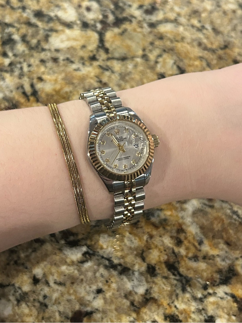 28mm Two-Tone Gold and Silver Steel Watch